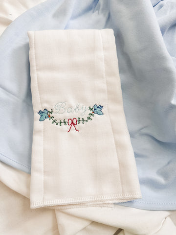 Birds & Bow Burp Cloth