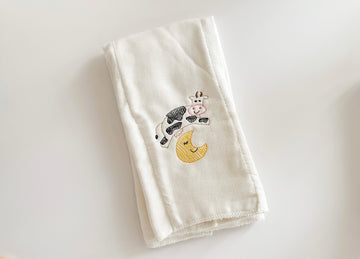Cow Over The Moon Burp Cloth